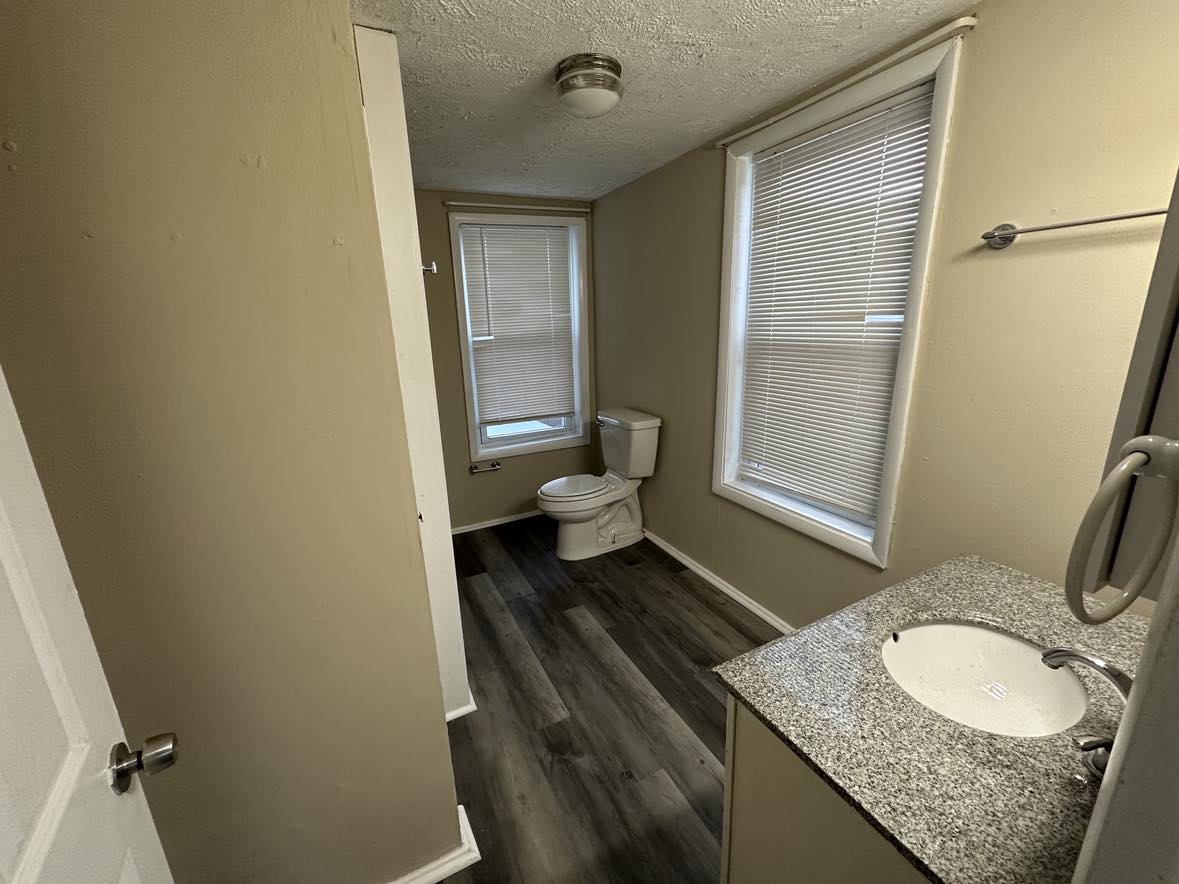 bathroom after new wooden floor