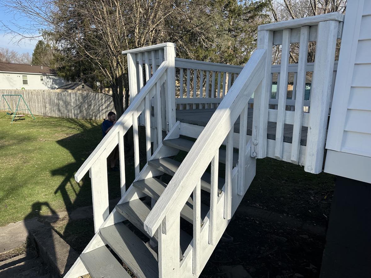 white stairs