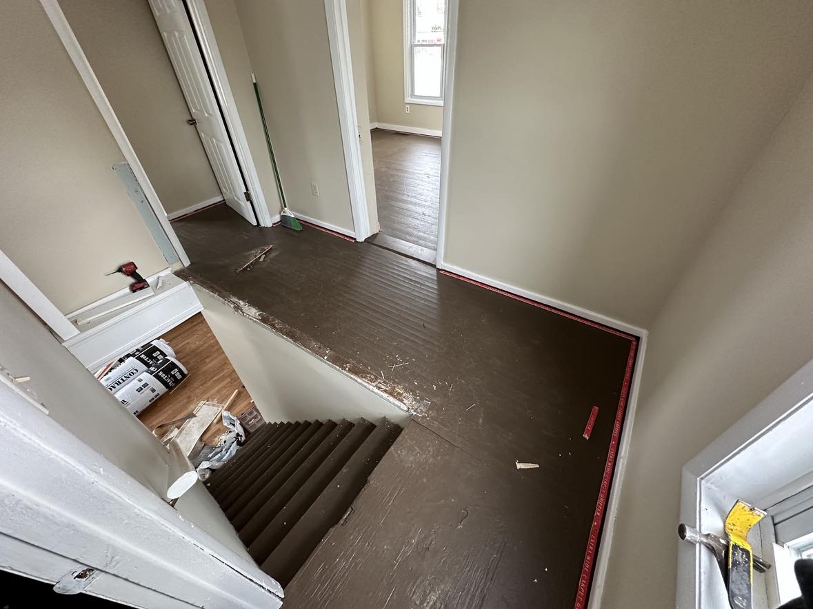 stairs with wooden floor