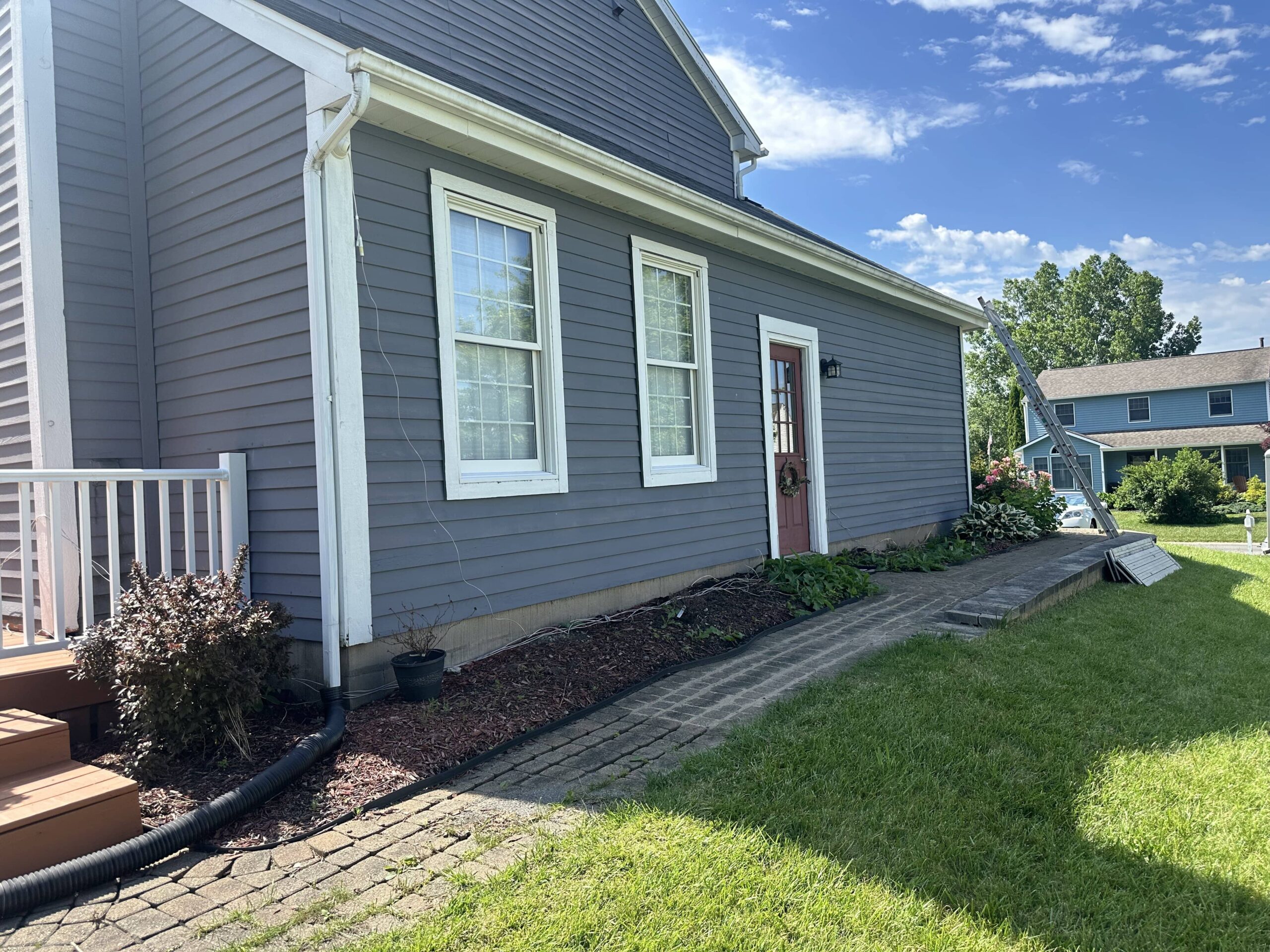 gray home with garden