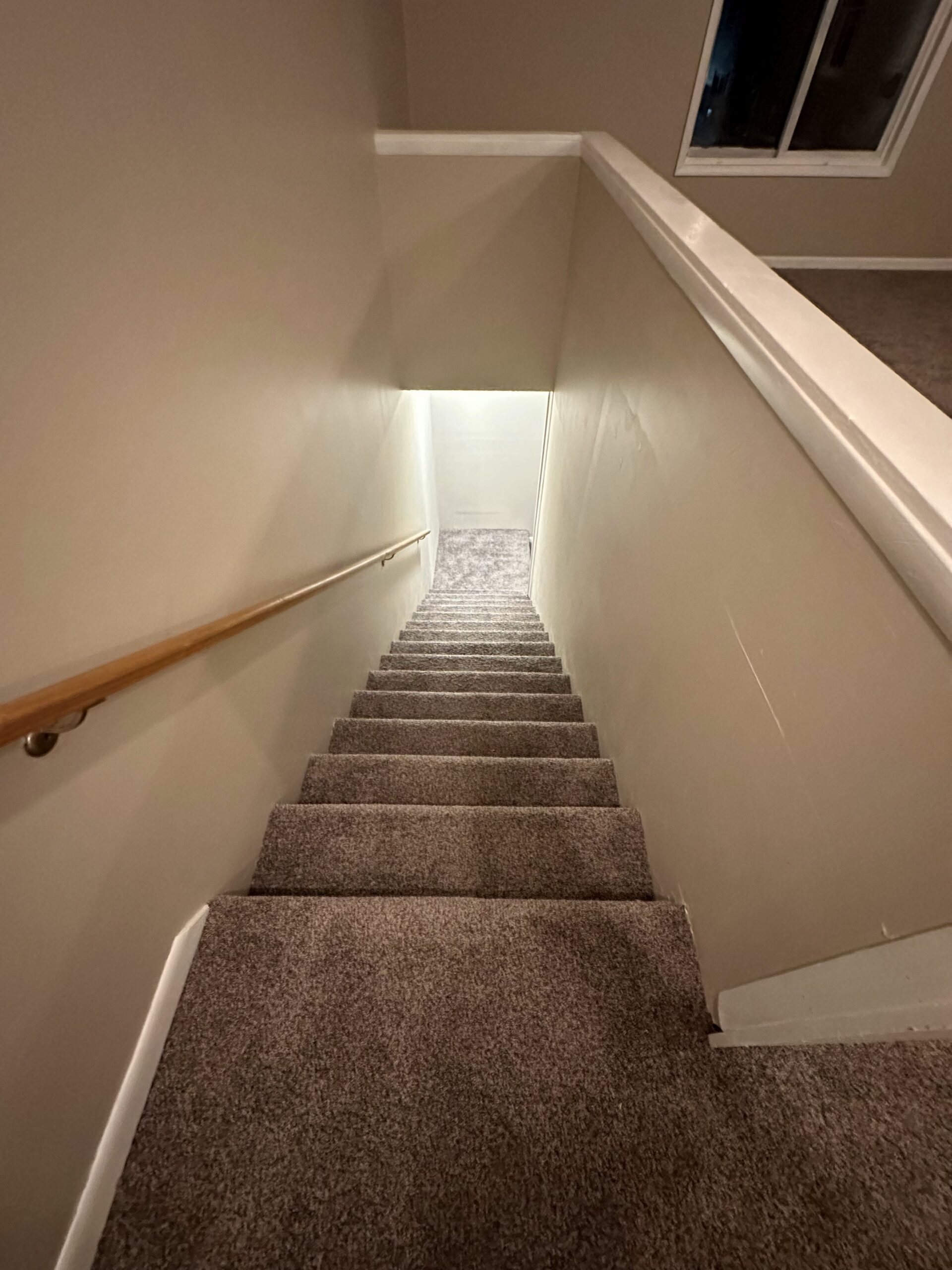 stairs with gray floor